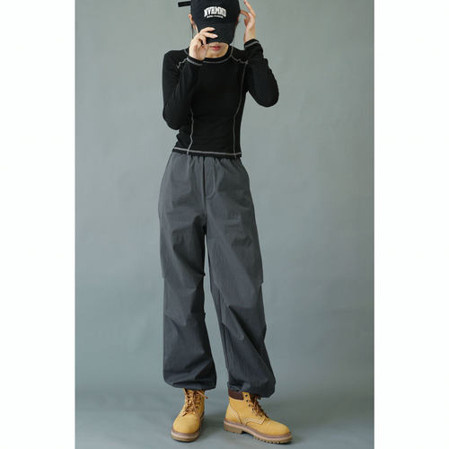 中腰户外机能长裤收口直筒裤