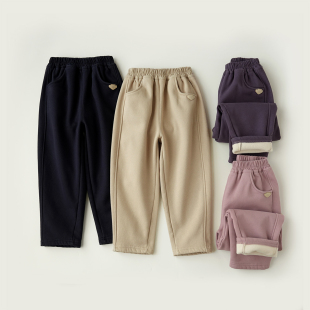 男童女童一体奥粒绒休闲裤 童装 中大童 冬款 长裤 儿童加绒梭织裤