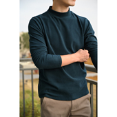 男士 冬款 半高领打底衫 300g恒温双面绒 保暖长袖 秋衣 男装