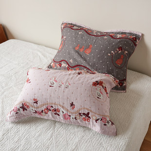 很软 客供剩余面料经过水洗 四层全棉纱布枕巾 纯棉枕垫一对日系