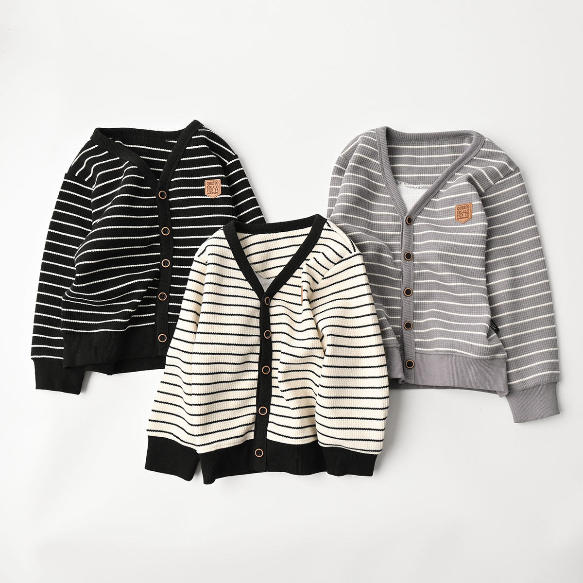 어린이 스트라이프 코튼 니트 가디건 소년과 소녀 스트라이프 스웨터 재킷 탑 봄 가을 새로운 아동복