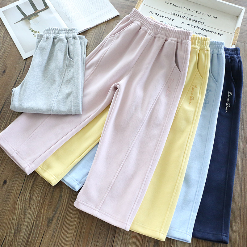 女童休闲裤2025春秋新款宽松高棉弯刀洋气香蕉裤男童直筒运动裤潮,童装/婴儿装/亲子装,裤子,淘宝优惠券,粉丝福利购,淘宝优惠卷