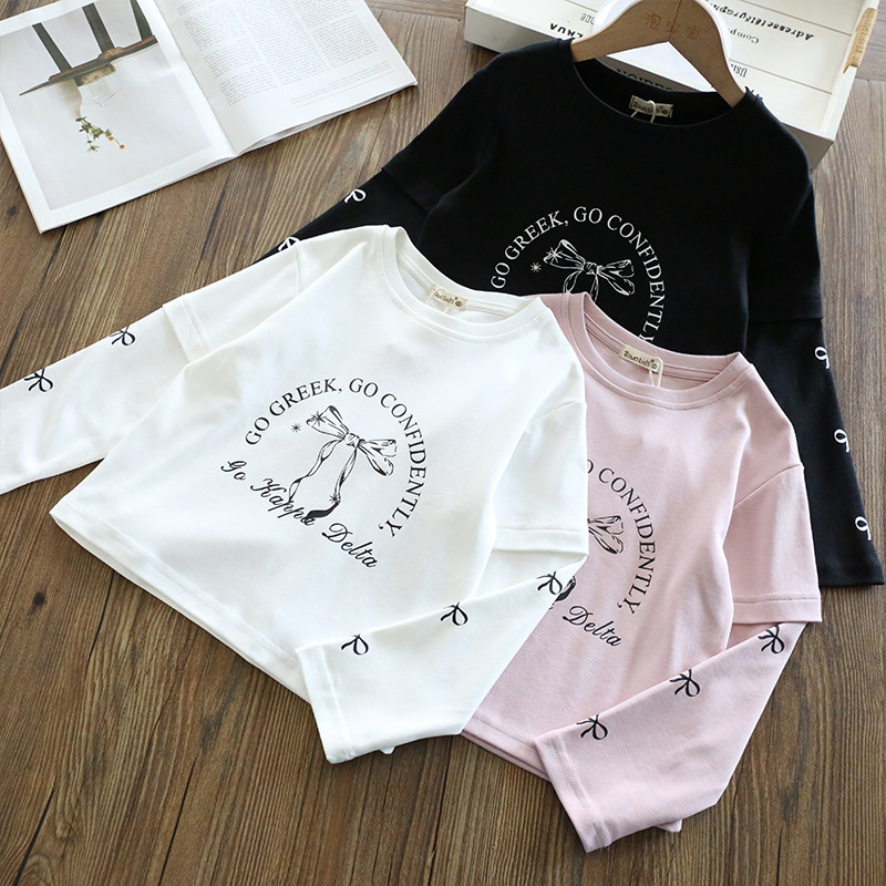 女童长袖打底T恤2025春秋新款洋气宽松休闲上衣棉中大童套头衫男,童装/婴儿装/亲子装,T恤,淘宝优惠券,粉丝福利购,淘宝优惠卷