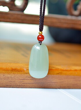 亏和田玉青海钢板料冰底湖水青玉质油润细腻干净平安无事牌D15391