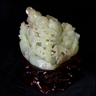 收藏级和田玉俄糖料老坑玉质细腻温润精雕细琢苍松翠柏摆件8316