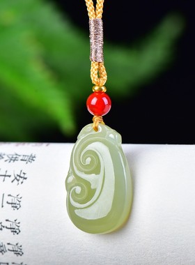 抢疯啦和田玉青海冰底晴水细腻油润干净无结构吉祥如意吊坠D15198