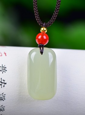 抢和田玉青海老坑高冰浅晴水油润细腻结构紧致面包平安牌子D15470