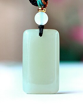 震撼啦和田玉青海料高冰晴水色高脂油润完美无结构平安牌子15635#