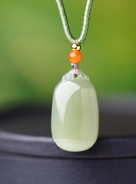 完美无瑕精致和田玉钢板料细腻油润干净无结构男女款平安牌16154