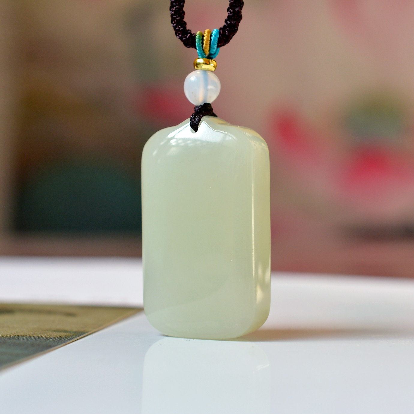 放巨漏天然和田玉青海料高冰晴水色玉质干净油润《平安牌》15416#