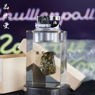 绝版韩国产釜山天然金矿原石台式气体打火机收藏限定孤品个性摆件