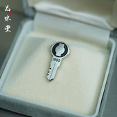 1994年份纯银钥匙扣银标领带扣胸针复古个性 原盒送朋友绝版 小礼物