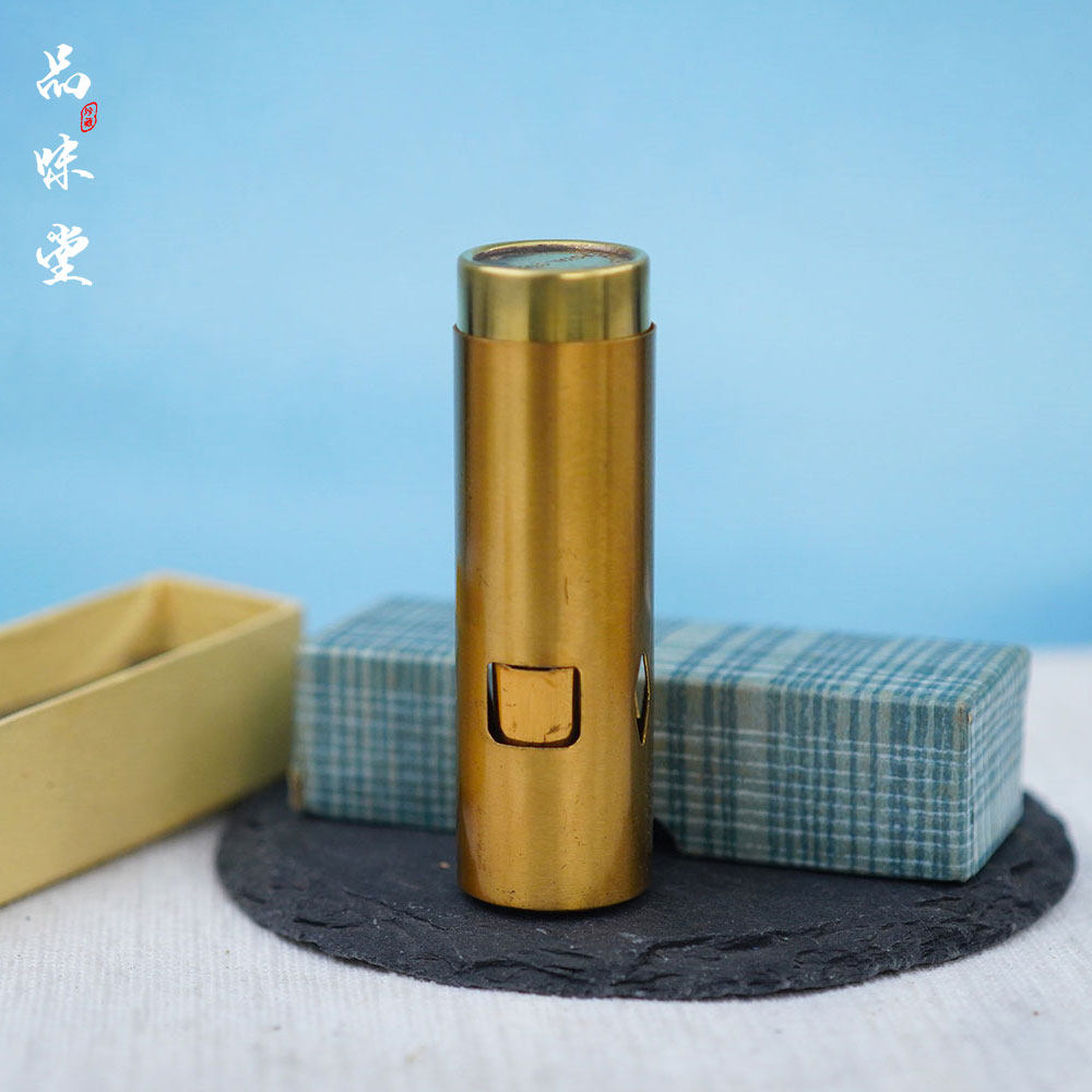 独特1950年日本原装ROYAL皇家之星纯铜镀金挤压式点火古董打火机