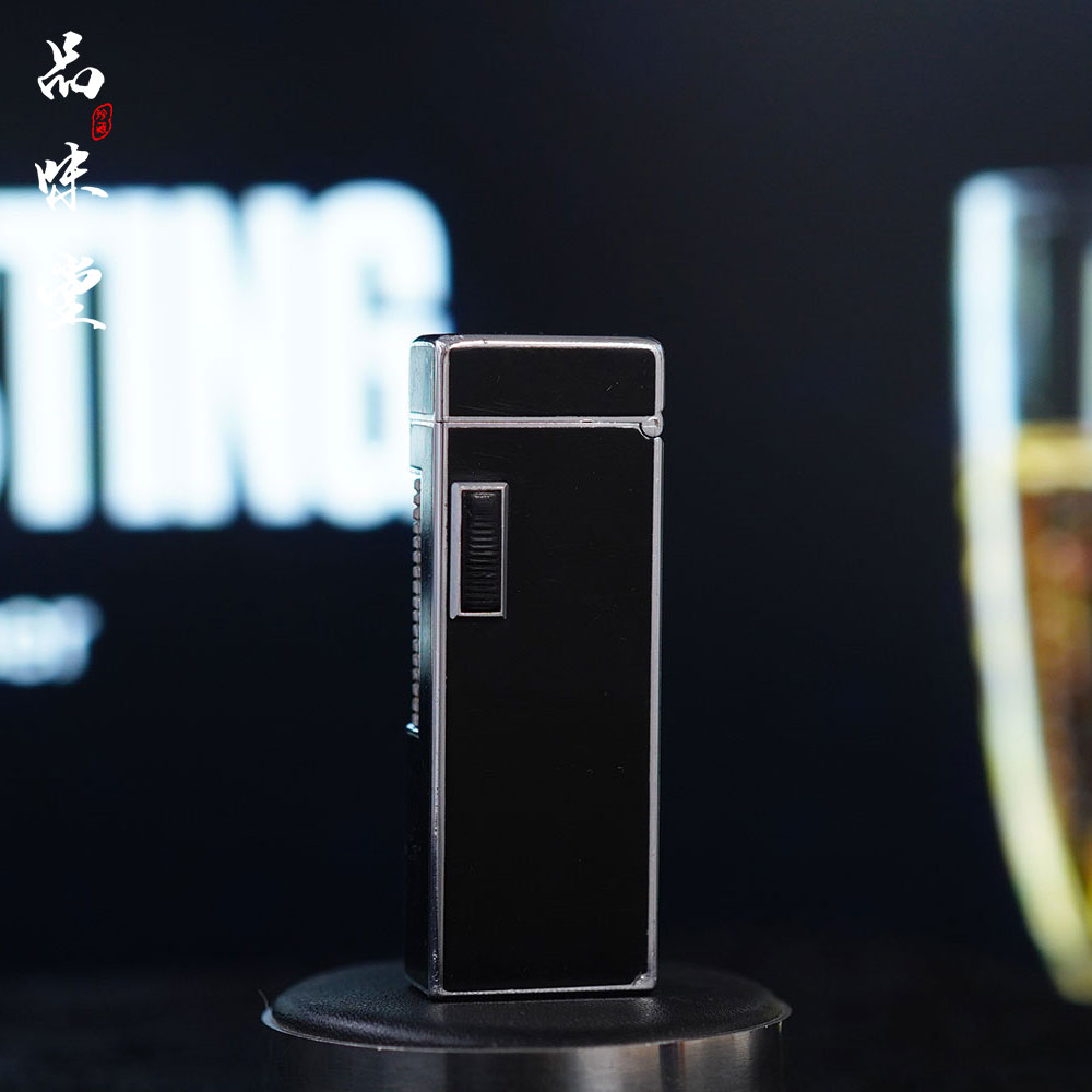 1980年日本Colibri中国漆黑色双向火焰气体变换烟斗打火机男烟具