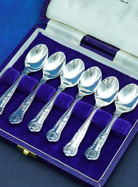 英国皇家银器珠宝Mappin＆Webb品牌勺子甜品勺咖啡勺欧式复古套装