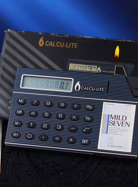 绝版1980年日本CALCU电子计算器气体打火机充气超薄复古个性收藏
