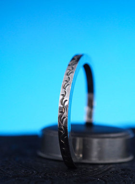 日本轻奢潮牌TOMO-Q纯银silver雕花银条手工手镯手链首饰复古绝版