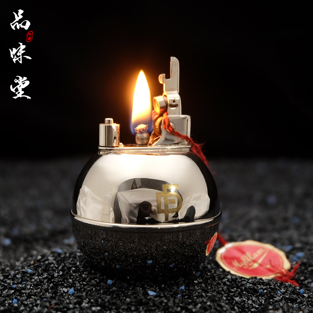 1940年德国千火花台式高尔夫球纯铜防风自动煤油古董打火机吊牌新