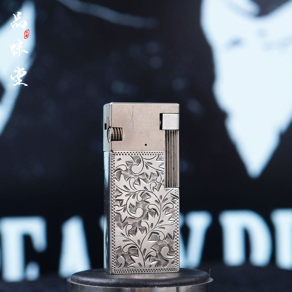 稀缺型1950年日本SILVER纯银950唐草雕花自动开盖煤油打火机绝版