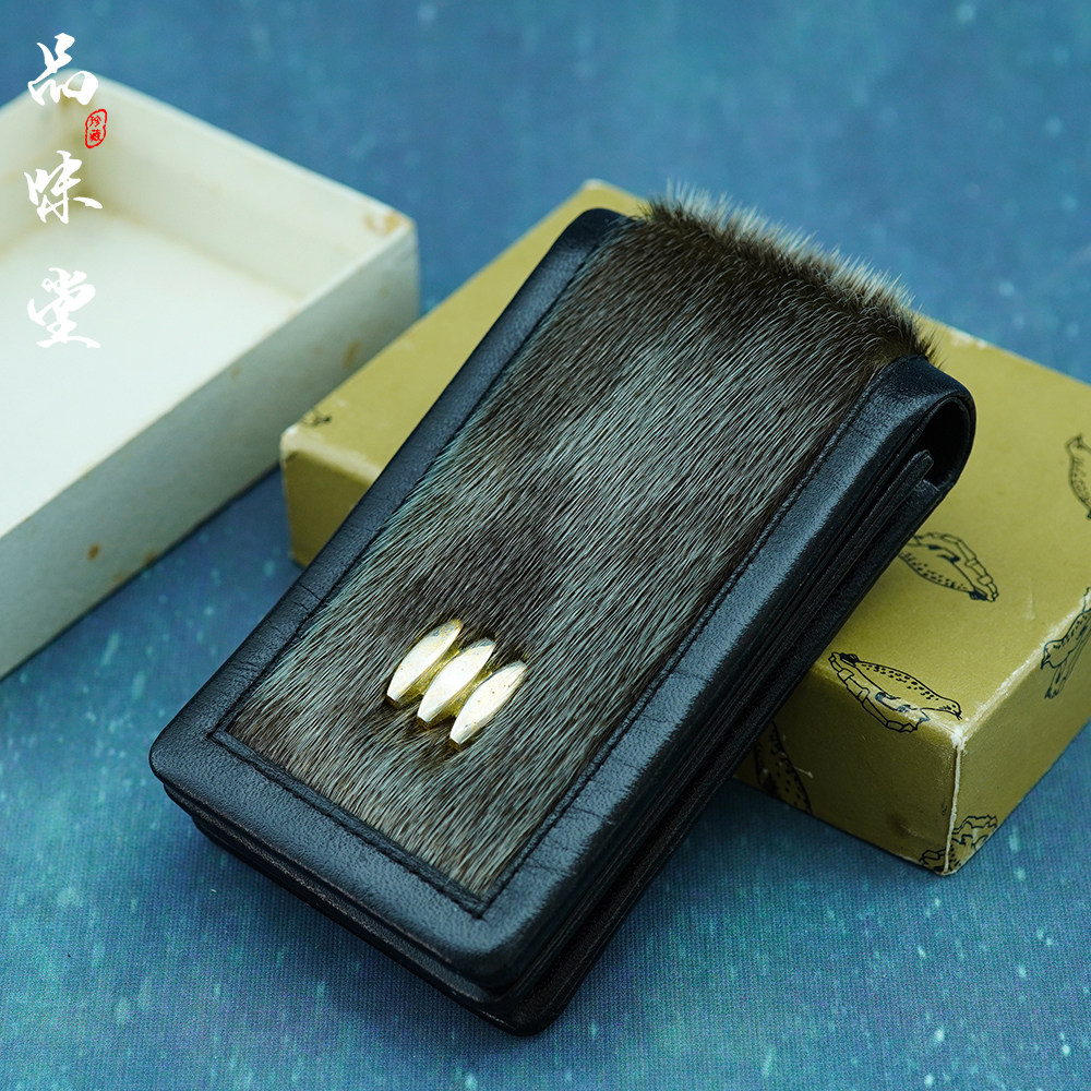 绝版日本北海道天然海豹皮真皮烟盒烟具男便携个性复古霸气收藏级