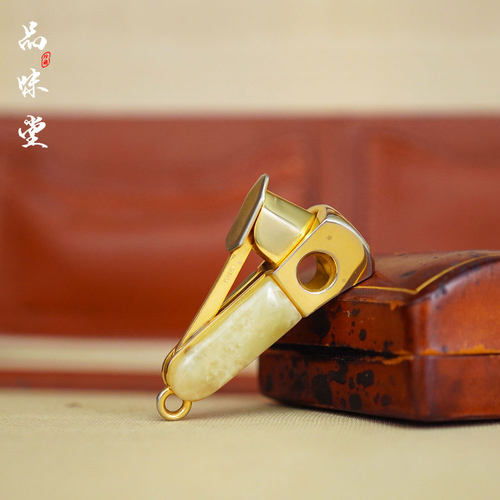 1970年德国索林根Solingen天然玛瑙石雪茄刀雪茄剪开孔工具刀小号