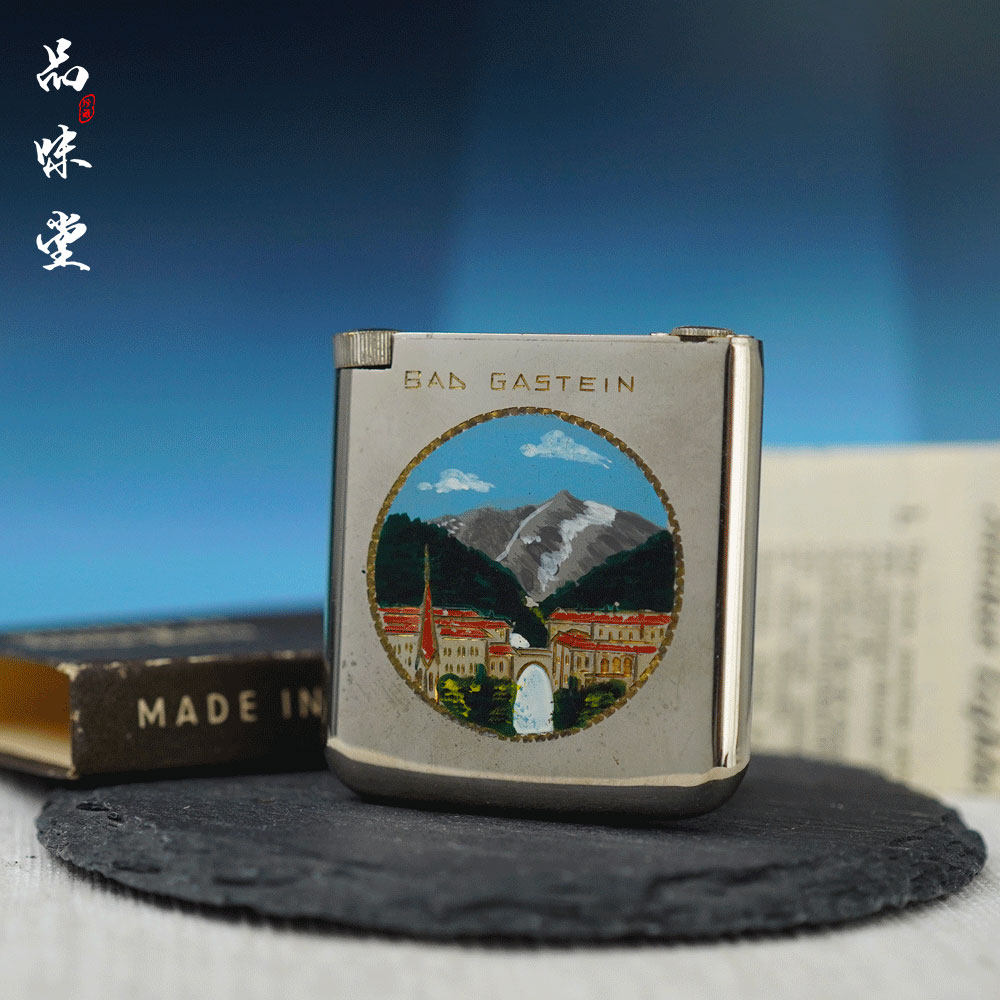 1940年奥地利TCW纯铜插拔万次火柴机煤油古董打火机 手工油画彩绘