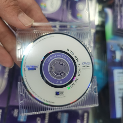 日胜1.4GB空白小光盘DVD-RW 2X可擦写光碟三寸八厘米30分钟DV碟片