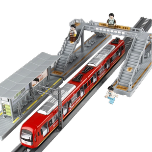 金属仿真城市地铁轨道列车火车合金车模真人语音动车组玩具车