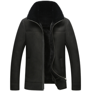 皮毛一体男款冬季羊毛毛毛羊羔毛绵羊皮外套男士真皮大衣毛皮一体