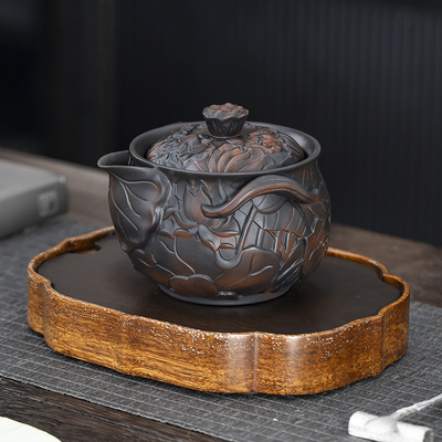 高档紫陶手抓壶手工茶壶复古陶瓷