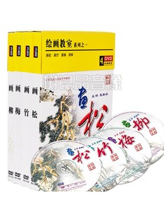 正版 束新水绘画教室松竹梅柳国画临摹教学视频光盘4DVD碟片