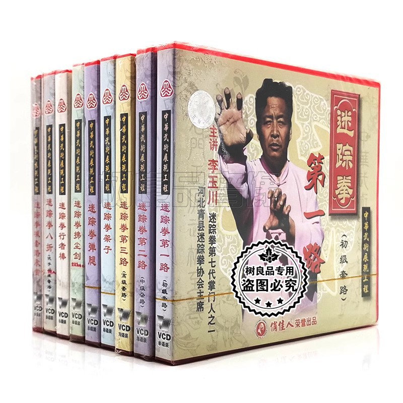 俏佳人正版武术教学 中华武术迷踪拳系列全套10VCD碟片光盘李玉川