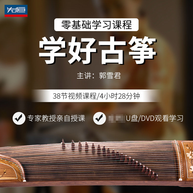 先恒正版零基础名师课程学好古筝DVD碟片学习教程视频U盘郭雪君