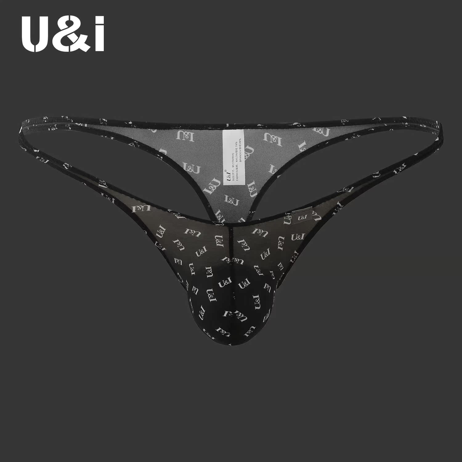 U&I性感印花丁字裤微透明激凸