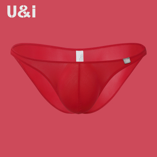 U＆I内裤 潮男女生礼物 性感薄款 透气凉感冰丝微透U凸囊袋三角裤