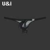 超薄50克透明高弹冰丝紧身低腰3d囊袋t内裤 U＆I性感丁字裤 男个性