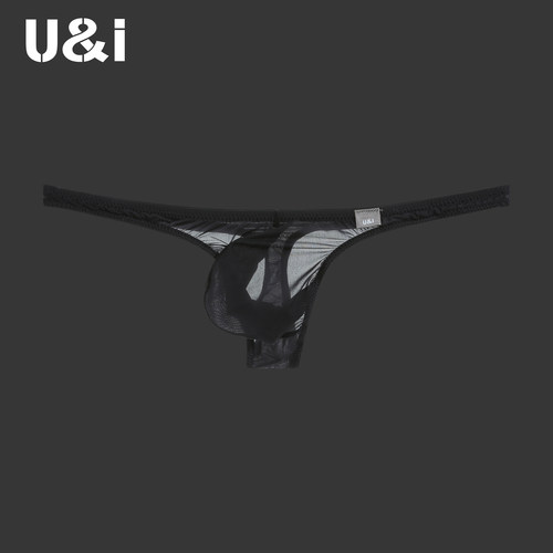 U&I性感丁字裤低腰3d囊袋薄透明