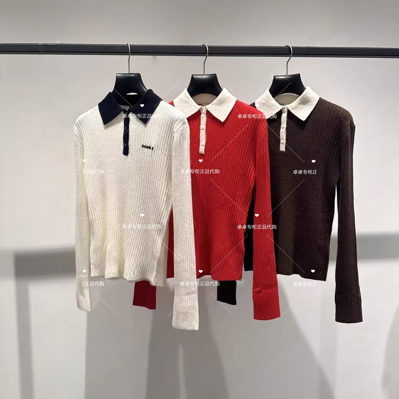 4折欧家专柜2025秋冬新100%羊毛polo毛衣针织衫女1SY303283F现货