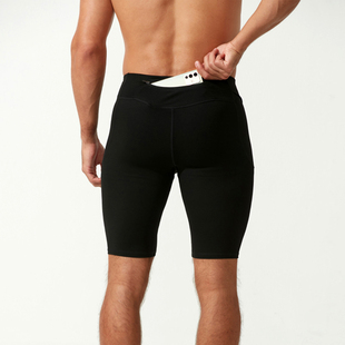 马拉松跑步紧身短裤男专业运动训练五分裤高弹长跑压缩裤可放手机