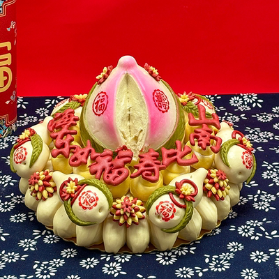 无糖麸面粗粮寿桃馒头生日生辰