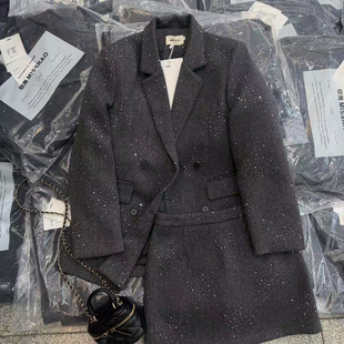 Cecil高品轻奢满天星细闪西服羽绒服 60633 半身裙套装