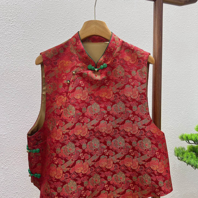 可可-26年早春早春新款真丝香云纱马甲新中式马甲1282