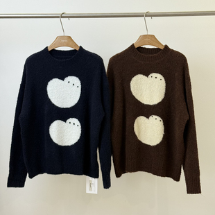 Cecil感慵懒风苹果刺绣宽松套头加厚保暖毛衣 25F120 含30羊毛