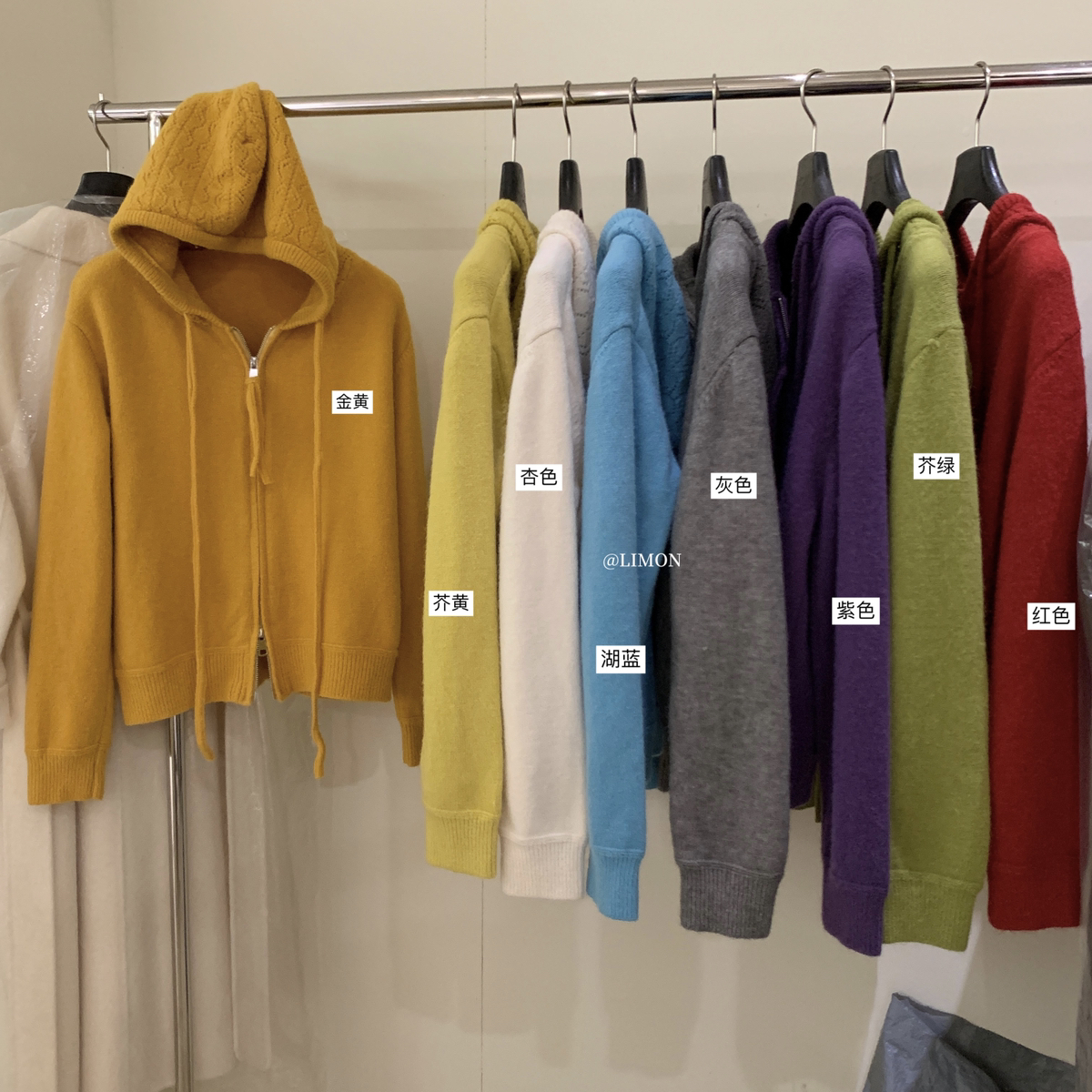 Cecil少女｜软糯舒适双拉链宽松休闲连帽开衫保暖毛衣00-6887