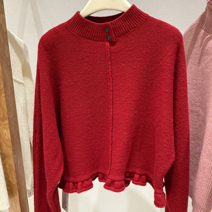 H133 依诺仟金 Cecil边设计感半高领保暖毛衣 含100绵羊毛