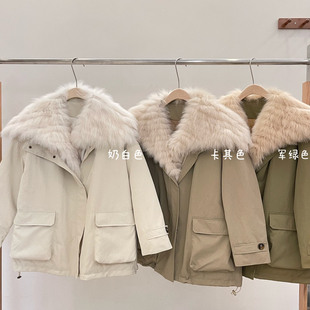 Cecil鹅绒派克慵懒保暖羽绒服外套 MM588 配真狐狸毛毛领可拆