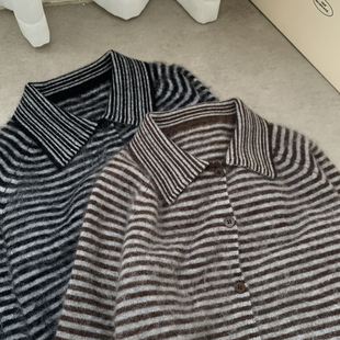 Cecil翻领条纹宽松休闲保暖毛衣 5720 含100绵羊毛