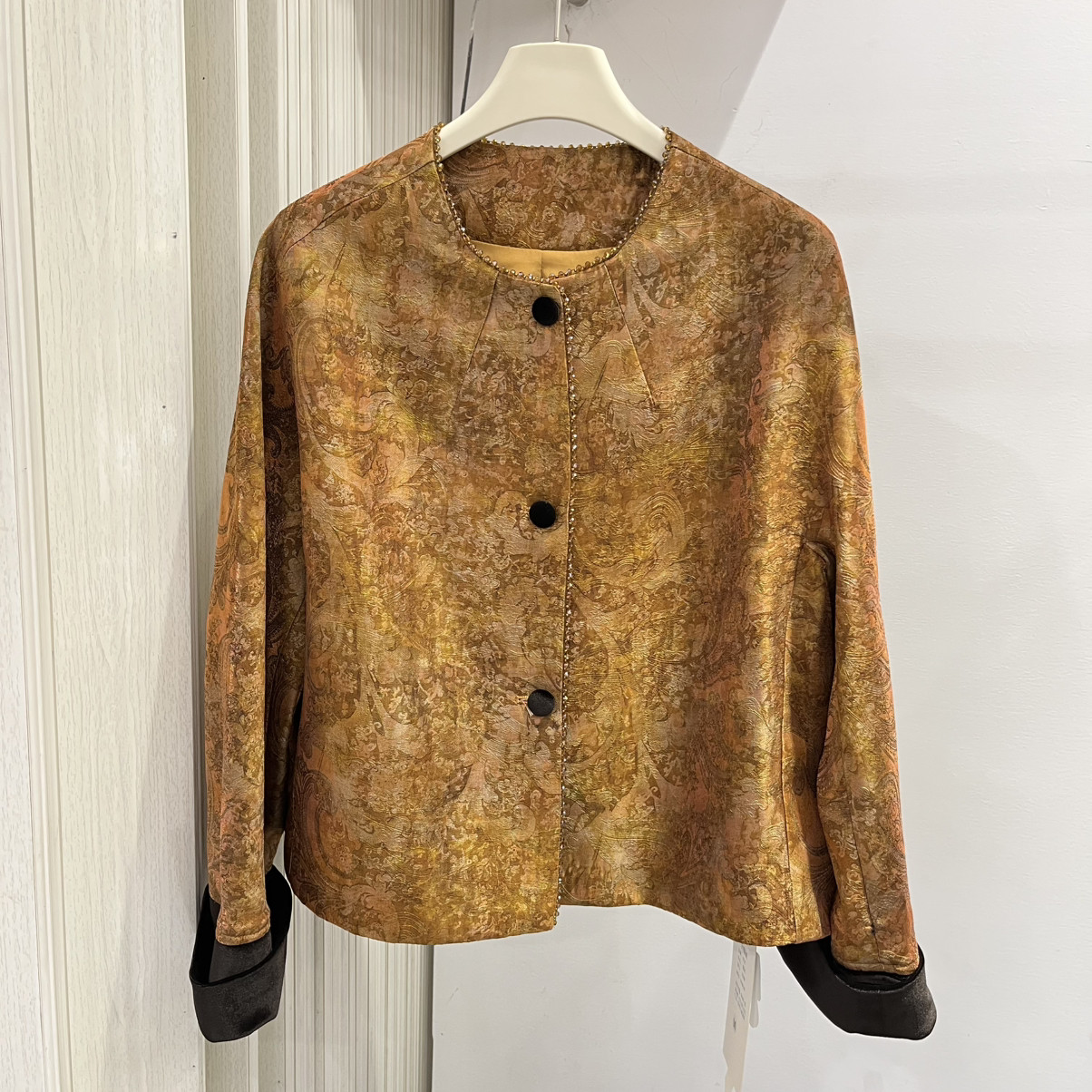 Cecil25年秋季女装新中式高端提花宽松显瘦国风外套短外套0707101