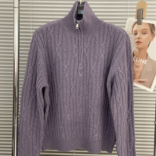 2603 Cecil链高领麻花纹质感软糯保暖毛衣 含48.7绵羊毛
