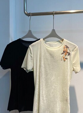 可可-2026夏上新进口植绒手工法绣柿柿如意小衫YS174-G303